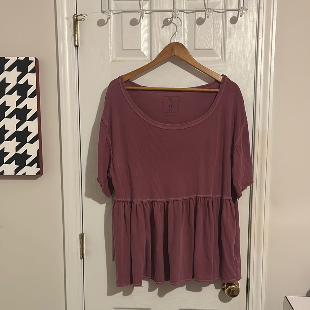 Free People Mauve Peplum Top
